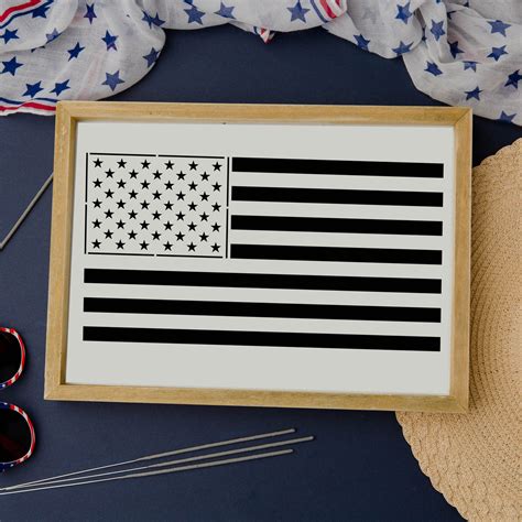 American Flag Stencil Large American Flag Stencil Us Flag Stencil