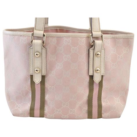 Gucci Sherry Line Gg Hand Bag Pink Cloth Ref153189 Joli Closet
