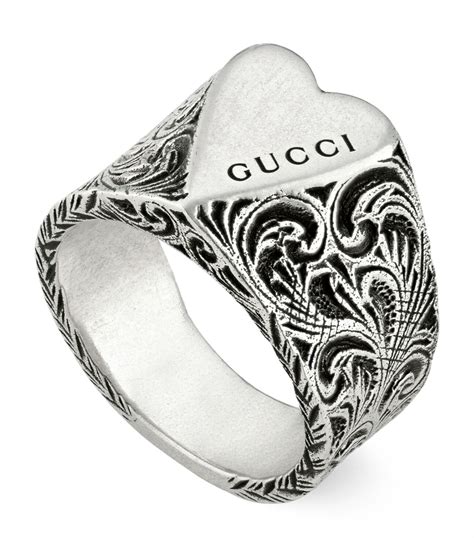 Gucci Sterling Silver Heart Ring Harrods Us