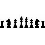 Chess Pieces Clipart Silhouette Clip Knight Lineup