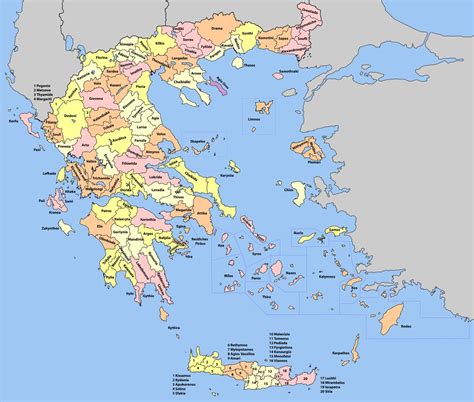 Kaart Van De Regio S Van Griekenland Politieke En Staatskaart Van