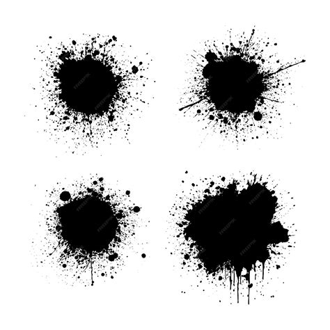 Premium Vector Round Ink Drops And Splashes Blotter Spots Liquid