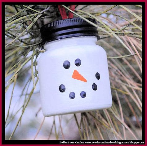 Dollar Store Crafter Turn Empty Baby Food Jars Into Snowmen Ornaments