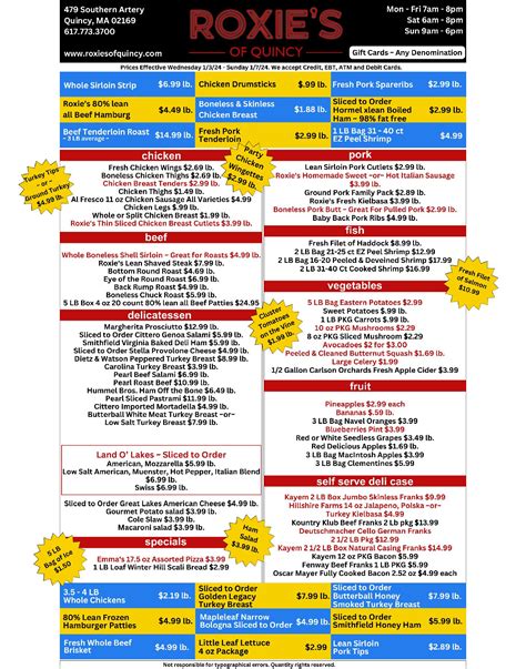 Weekly Ad - Roxie's of Quincy