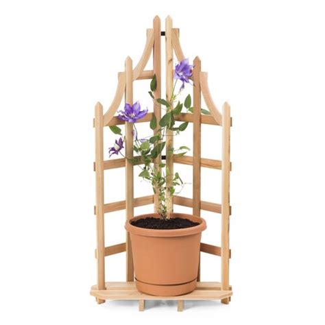 Garden Treasures 15 In W X 48 In H Natural Folding Garden Trellis In The Garden Trellises