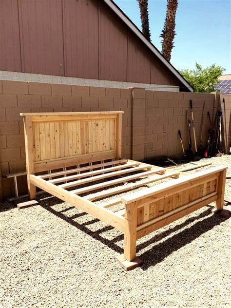 Tempted to make yourself a cheap and easy to build simple diy platform bed ? $80 DIY king size platform bed frame | DIY | Diy bed, Diy ...