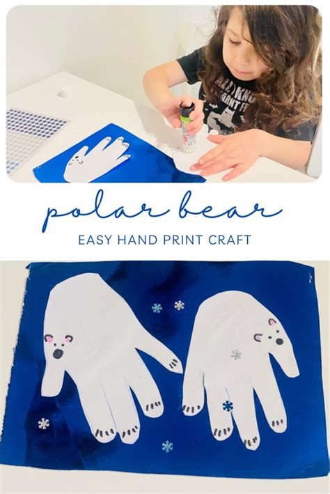 Polar Bear Handprint Winter Craft In The Playroom
