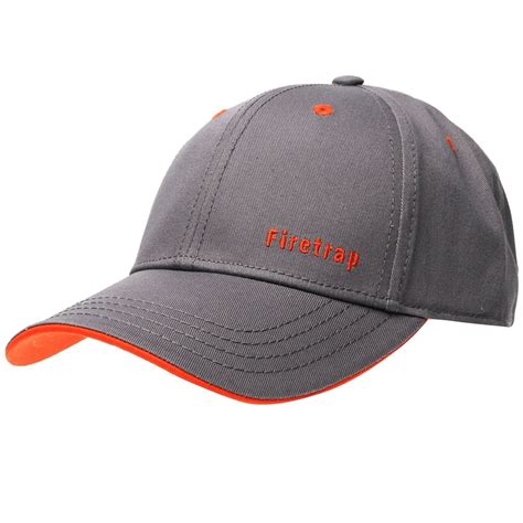 Firetrap Mens Woven Baseball Cap Hat Arched Curved Peak Headwear