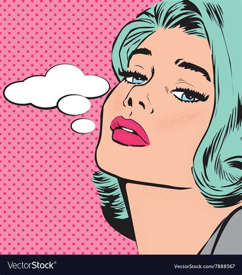 Comic Pop Art Style Woman Character Royalty Free Vector