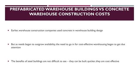Ppt Warehouse Construction And Its Cost Effectiveness Vs Normal