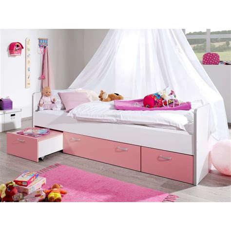 200x90, ideal für kinderzimmer mit übernachtungsmöglichkeit für 2. Bett Bonny Kinderbett 90x200 cm mit Stauraum Rosa, 219,90