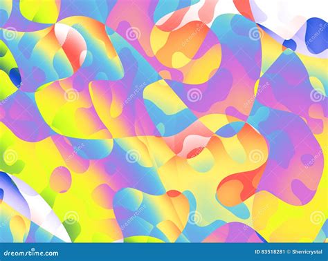 Playful Abstract Background With Irregular Colorful Shapes Stock