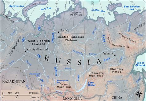 Northern European Plain Russia Map
