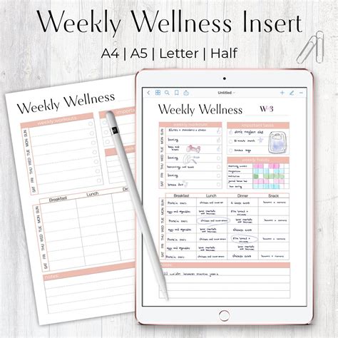 Weekly Fitness Planner Weekly Wellness and Meal Tracker | Etsy | Weekly fitness planner, Weekly ...