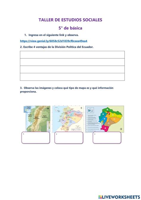 División Política Del Ecuador Activity Live Worksheets