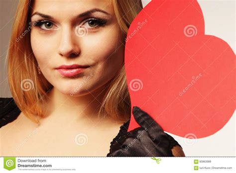 Beautiful Woman Holding Artificial Heart Stock Image Image Of Portrait People