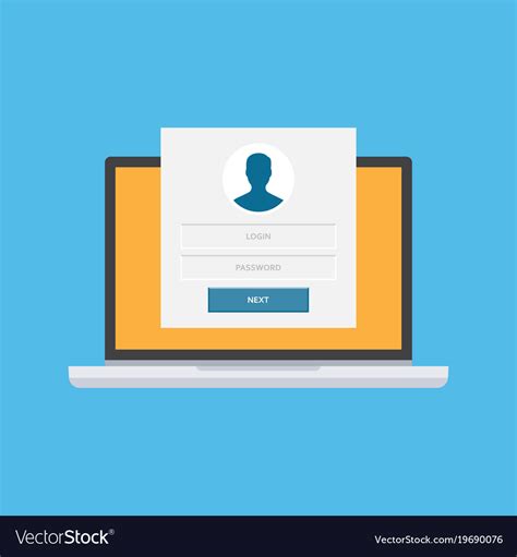 Laptop With Login Form Page On Screen Royalty Free Vector