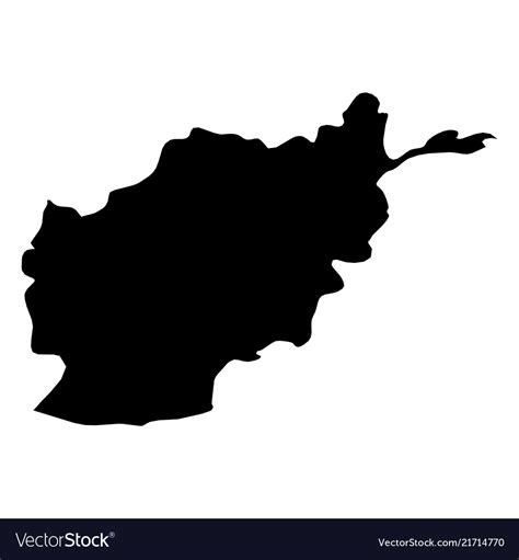 Afghanistan Solid Black Silhouette Map Vector Image