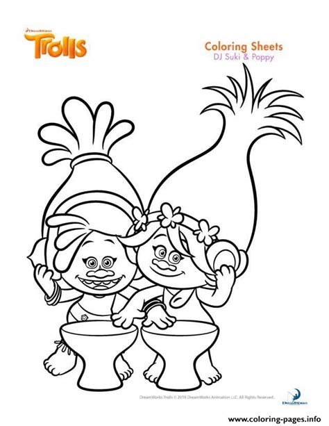 Plus besoin d'acheter de livre de coloriage, visitez notre partenaire coloriage trolls ou. Dj Suki Poppy Trolls Coloring Pages Printable