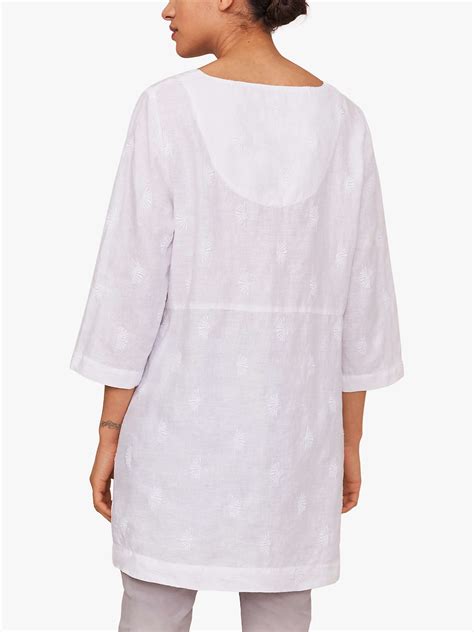 White Stuff Bailey Print Linen Tunic White At John Lewis And Partners