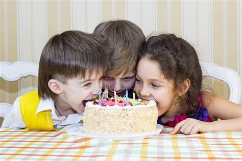 Kids Eat Cake Stock Image Image Of Children Brother 36882523