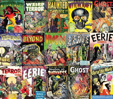 Vintage Pulp Horror Comic Book Digital Download Tumbler Wrap 20oz Color