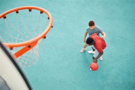 Fighting For Basketball Under Hoop Stock Photo Image Of Basket