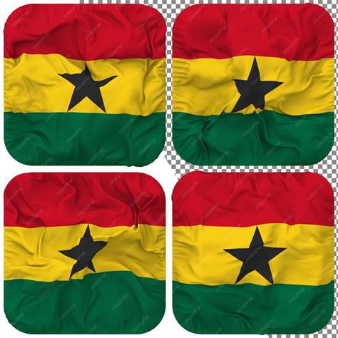bandera de ghana forma de escudero aislada diferentes estilos de ondulación textura de