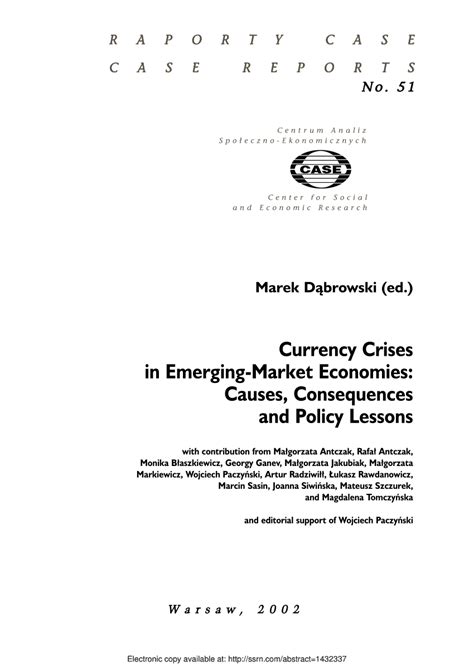 Pdf Currency Crises In Emerging Market Economics Causes