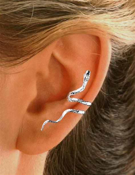 Ear Charms Snake Ear Cuff Non Pierced Earring Crawler In Solid