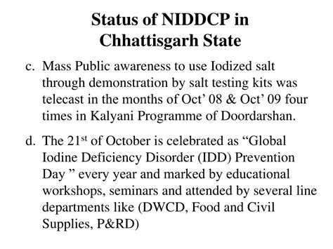 Ppt National Iodine Deficiency Disorders Control Programme Powerpoint