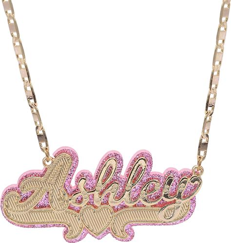 Personalized Custom Name Necklace With Acrylic Board Nameplate Double Layer Pendant Delicate