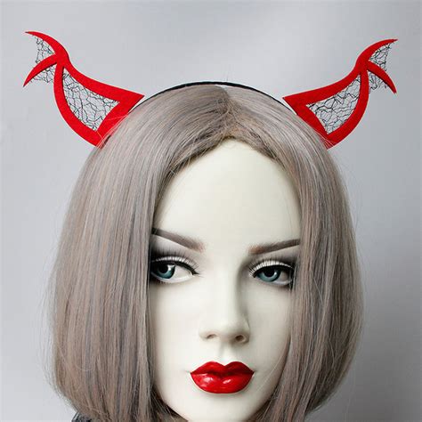 Sexy Red Demons Horns Monster Halloween Party Nightclub Decorations Headband J21526