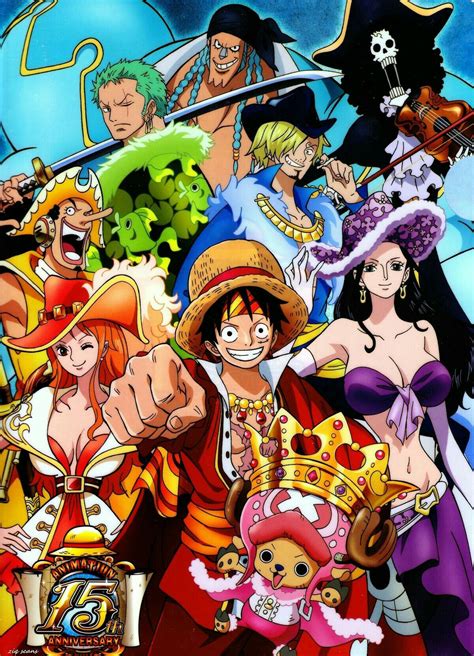Strawhats Crew In One Piece 15th Anniversary Op Onepiece Manga