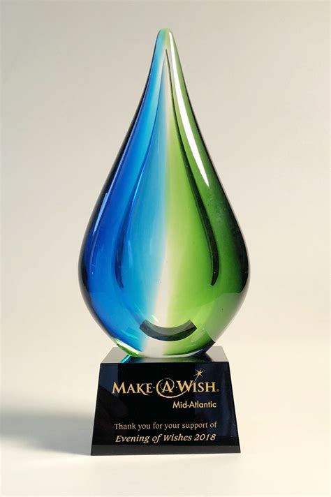 Tropic Drop Hand Blown Glass Award