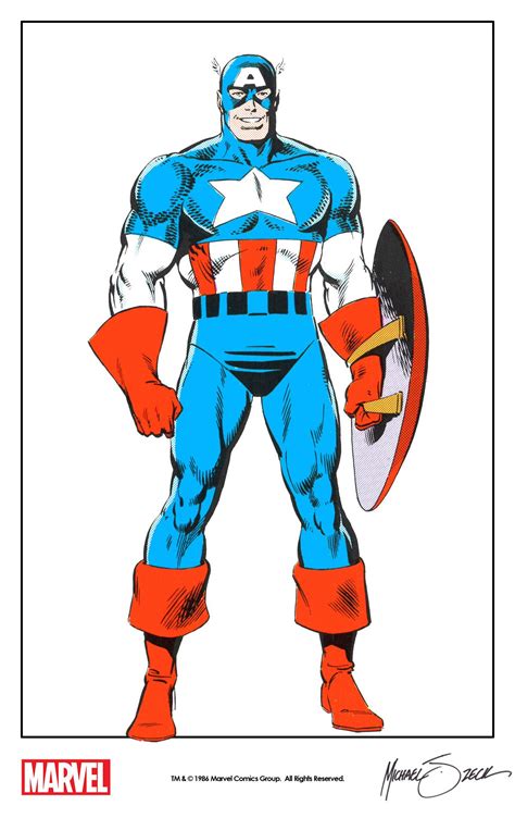 captain america by mike zeck from the official handbook of the marvel universe deluxe edition