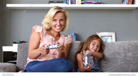 Mother And Daughter Playing Video Games Stock Video Footage 4620044