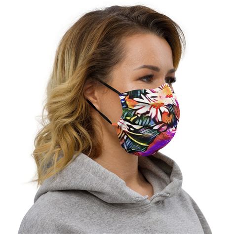 Custom Floral Premium Face Mask Etsy