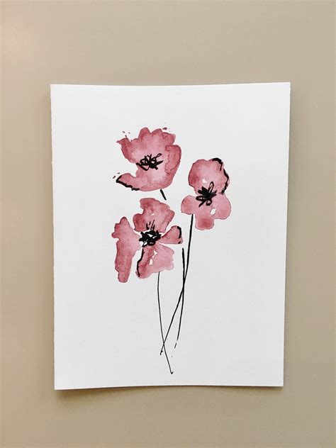 Make sure your document is letter size, portrait orientation, and 300 ppi or dpi. Flower Watercolor Greeting Card, Hand Painted Card ...