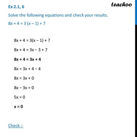 ex 2 1 6 solve 8x 4 3 x 1 7 chapter 2 ncert maths