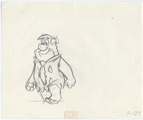 Production Drawing Of Fred Flintstone From The Flintstones Famous