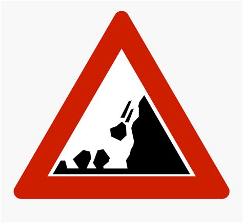 Transparent Dirt Road Clipart Falling Rocks Ahead Sign Free