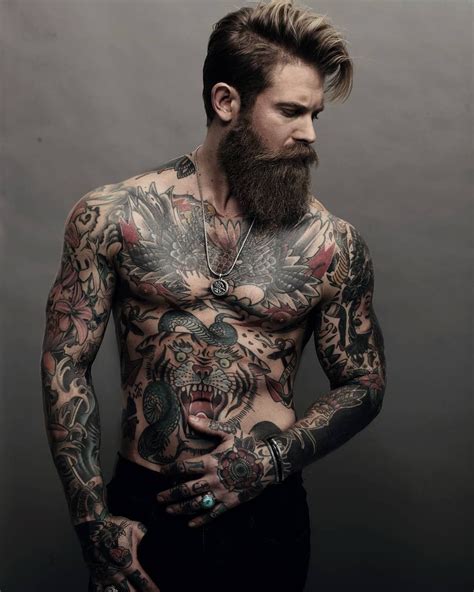 Bearded Androphile Full Sleeve Tattoos Josh Mario John Sleeve Tattoos