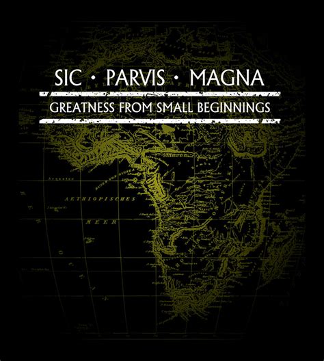 Uncharted Sic Parvis Magna Black Digital Art By Gene Bradford