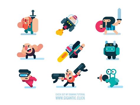 My Game Characters Flat Design 2d Game Hero Character Design Game