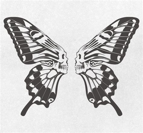 204 Butterfly Skull Svg SVG PNG EPS DXF File