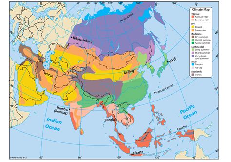 Climate Map Of Asia Map Vector