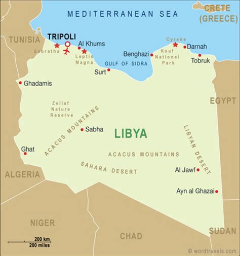 Libya Map Libya Travel Maps From Word Travels
