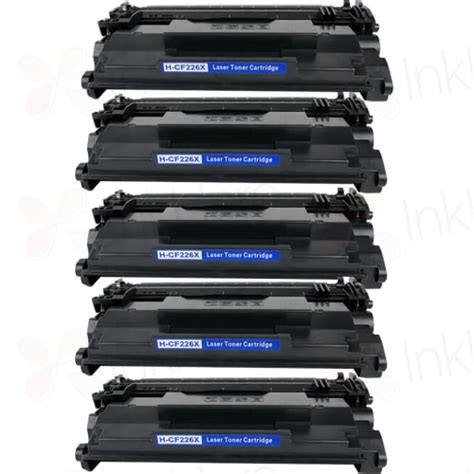 5 Pack Hp 26x Black Compatible High Yield Toner Cartridge Cf226x Ink