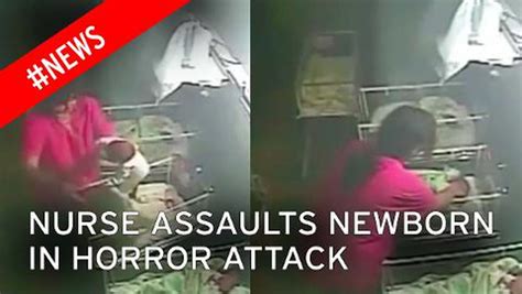 Chilling Cctv Shows Moment Nurse Savagely Batters And Bites Four Day Old Baby World News